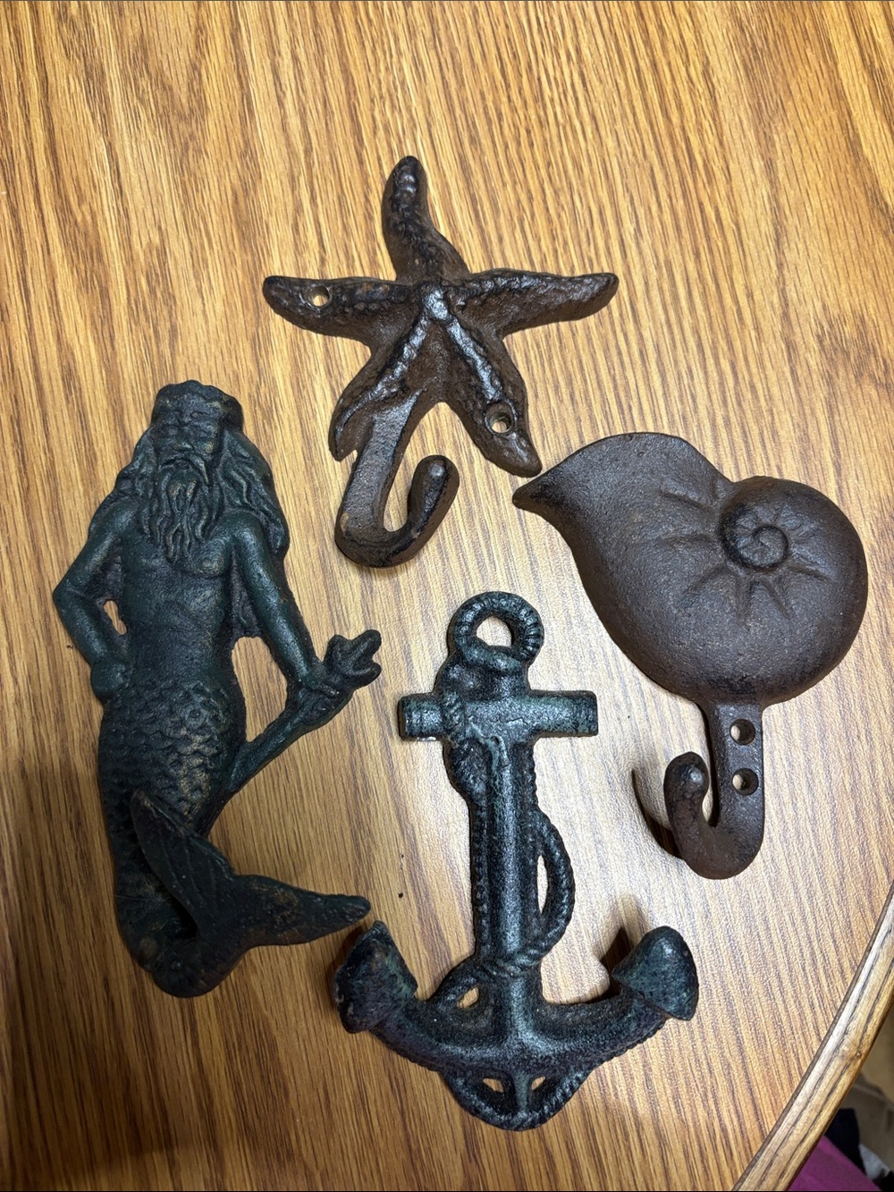 Coastal Cast Iron Wall Hooks Set